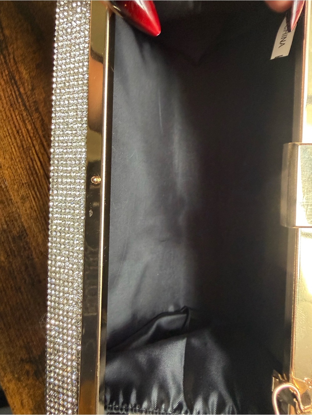 NWOT Crystal Embellished QUEEN OF HEARTS Poker Card Evening Bag - Picture 6 of 7